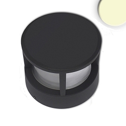 LED Pollerleuchte-5, IP54, 6W 3000K 280lm, Aluminium, sandschwarz, Hhe 10.5cm