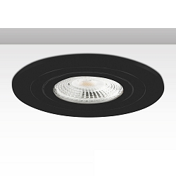 Recessed mounting frame for GU10 / MR16, round,  8.2cm, IP20, excl. socket, excl. lamps, black aluminium