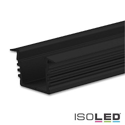 LED recessed / surface mount profile DIVE12, aluminium, 200cm, black RAL 9005