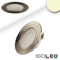 LED furniture recessed spotlight MiniAMP, IP40,  6.5cm, dimmable, brushed nickel / satined, 12V DC, 2W 3000K 140lm 100
