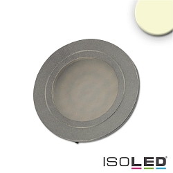 LED furniture recessed spotlight MiniAMP, IP40,  6.5cm, dimmable, brushed nickel / satined, 24V DC, 2W 3000K 140lm 100