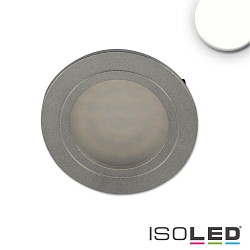 LED furniture recessed spotlight MiniAMP, IP40,  6.5cm, dimmable, brushed nickel / satined, 24V DC, 2W 4000K 150lm 100