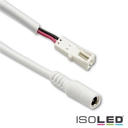 Adapter Rundstecker Female auf MiniAmp Female-Buchse, IP20, 2-polig, max. 3A, 10cm, Wei