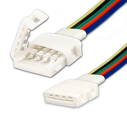 Clip-Verbinder mit Kabel (max. 5A) fr 5-pol. IP20 Flexstripes mit Breite 12mm, Pitch-Abstand >12mm