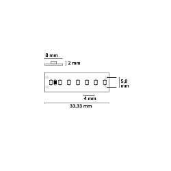 LED CRI930 Linear ST8-Flex strip, 24V, 8W, IP20, warm white