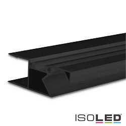 LED surface mount profile HIDE ASYNC, for 2 LED strips, direct/ indirect 50, aluminium, 200cm, black RAL 9005