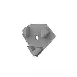 end cap E215 corner inside, with cable hole, grey