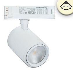 LED 3-Phasen Schienenstrahler, fokussierbar, 42W 3500K 4200lm 20-70, CRI92, Wei matt