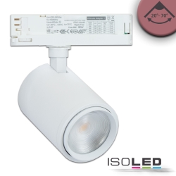 LED 3-Phasen Schienenstrahler FRESH MEAT, fokussierbar, 34W 3200K 2400lm 20-70, Wei matt