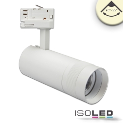 Faretto trifase FOCUS ADJUST 24W girevole, ruotabile, commutabile, focalizzabile IP20, Bianco 