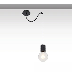 pendant luminaire INFINITY SINGLE ROUND 1 flame, round, without shade E27 IP20, black dimmable