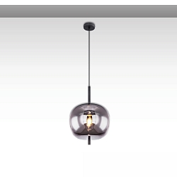 pendant luminaire INFINITY SMOKY GLASS 30 1 flame E27 IP20, black dimmable