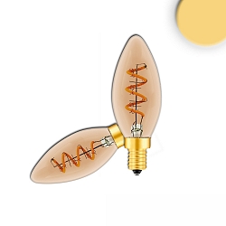 LED Filament Kerzenform VINTAGE LINE LED CANDLEHUB, E14, 4W 2200K 140lm, Amber klar