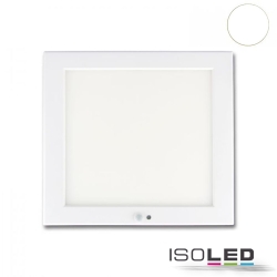 Plafoniera per esterni SLIM 18MM SQUARE PIR angolare, con sensore, con rilevatore di movimento IP52, Bianco 