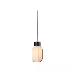 pendant luminaire INFINITY WHITE GLASS SLIM 2-pole E27 IP20, black dimmable