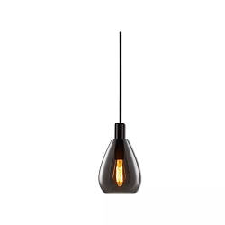 Luci a sospesione INFINITY SMOKY GLASS con cavo aperto, 2 poli E27 IP20, nero dimmerabile