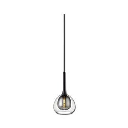 pendant luminaire INFINITY CLEAR/BLACK GLASS 2-pole E14 IP20, black dimmable
