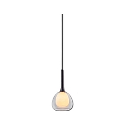 pendant luminaire INFINITY CLEAR/WHITE GLASS 2-pole E14 IP20, black dimmable