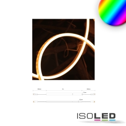 Bande LED silicone NEONPRO FLEX 0612 4 ples, RGB blanche