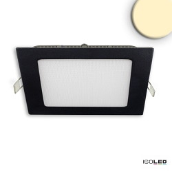 downlight square, flat, glare-reduced IP42, black dimmable