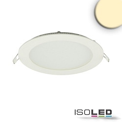 downlight flat, round, glare-reduced IP42, white dimmable
