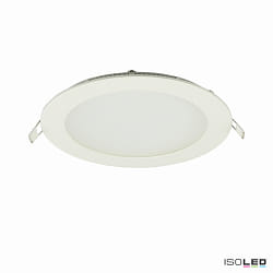 downlight flat, round, glare-reduced IP42, white dimmable