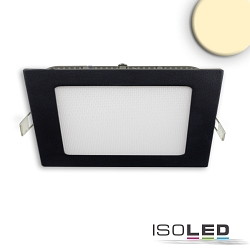 LED Downlight, eckig, 15W, CRI90, IP42, ultraflach, blendungsreduziert, dimmbar, 3000K, schwarz