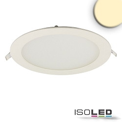 downlight flat, round, glare-reduced IP42, white dimmable