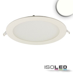 downlight flat, round, glare-reduced IP42, white dimmable