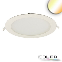 LED Downlight, rund, 225mm, 18W, Colorswitch 3000|3500|4000K, IP42, ultraflach, dimmbar, wei