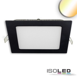 LED Downlight, eckig, 225mm, 18W, Colorswitch 3000|3500|4000K, IP42, ultraflach, dimmbar, schwarz