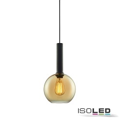 Pendelleuchte Glas, rund, E27, 20cm, 50-300cm, IP20, Amber