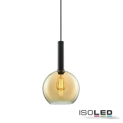 Pendelleuchte Glas, rund, E27, 25cm, 50-300cm, IP20, Amber