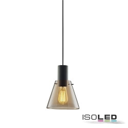 Pendelleuchte Glas, konkav, E27, 20cm, 50-300cm, IP20, Amber