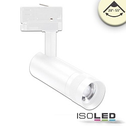 LED 3-Phasen Schienen-Strahler, 8W, 20-55, IP20, fokussierbar, dimmbar, 3000K, wei matt