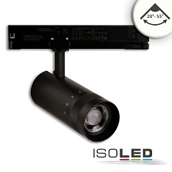 LED 3-Phasen Schienen-Strahler, 24W, 20-55, IP20, fokussierbar, dimmbar, 4000K, schwarz matt