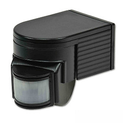 PIR Bewegungsmelder, 230V, max. 4A, 180 max. 10m Detektionsradius, IP44, Aufputzmontage, schwarz