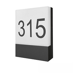 illuminated house number IP54, black 