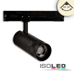Faretto trifase 24W - 20-55 (DALI) rigido, controllabile da DALI, focalizzabile IP20, nero dimmerabile