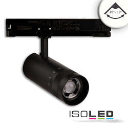Faretto trifase 24W - 20-55 (DALI) rigido, controllabile da DALI, focalizzabile IP20, nero dimmerabile