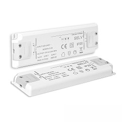 Driver LED 12VDC, 0-30W, SELV piatto, tensione costante, commutabile