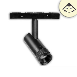 Riflettori su rotaie TRACK48 - 18-60, UGR<16 girevole, per VDU, focalizzabile, montaggio magnetico IP20, nero 