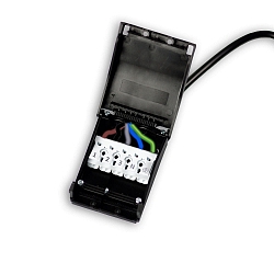 Scatola di giunzione 0,5-2,5MM, MAX. 450V/16A 5 poli, cablato attraverso, nero