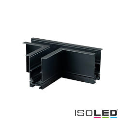 T-connector CORNER 90 HORIZONTAL - TRACK48 RECESSED isolated, mechanical, horizontal, black