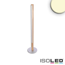 LED Stehleuchte RUNDLING, 140cm, 32W 3000K, Touch-dimmbar, Eiche gelt, Standfu nickel