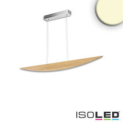 LED Pendelleuchte FHNIG mit Rollzug, 117cm, 14W 3000K, dimmbar, Eiche gelt, Baldachin nickel