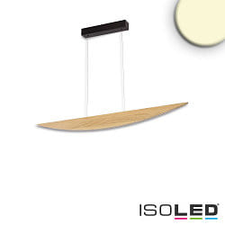 LED Pendelleuchte FHNIG mit Rollzug, 117cm, 14W 3000K, dimmbar, Eiche gelt, Baldachin schwarz