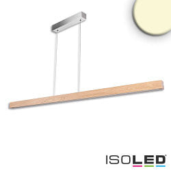LED Pendelleuchte PFETTE mit Rollzug, 160cm, 58W 3000K, dimmbar, Eiche gelt, Baldachin nickel