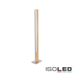 LED Stehleuchte PFETTE, 140cm, 32W 3000K, Touch-dimmbar, Eiche gelt, Standfu nickel