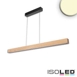 LED Pendelleuchte RIFFL, Up&Down, mit Rollzug, 120cm, 47W 3000K, dimmbar, Eiche gelt, schwarz